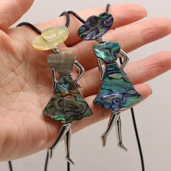 New Style Natural Shell Necklace Beauty Brooch Pendant Leather Cord 2MM Charms For Elegant Women Love Romantic Gift