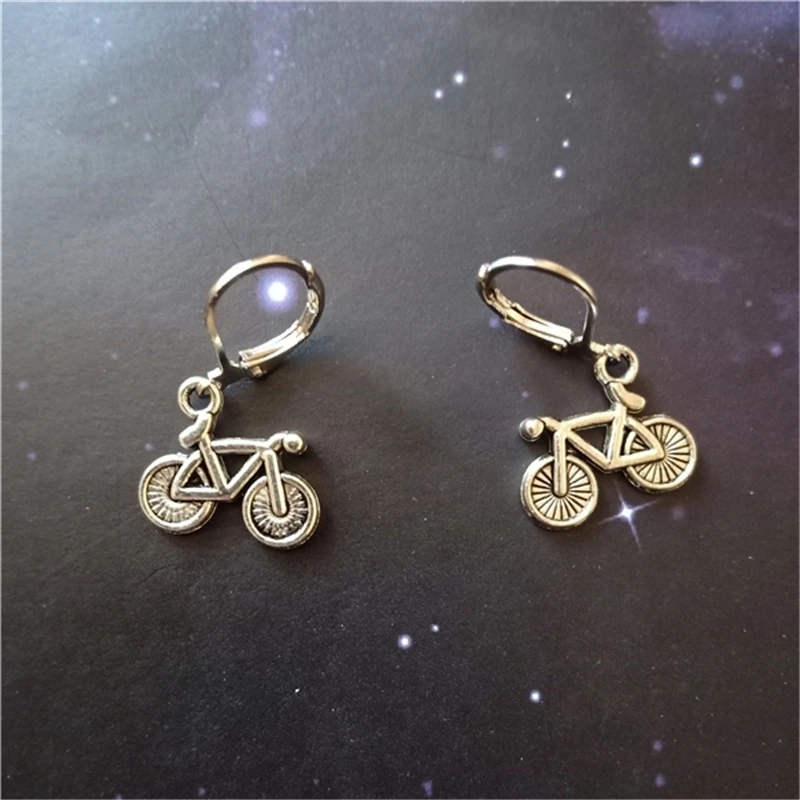 Bicycle Leverback Earrings, Sports, Cycling, Bikers Gift, Bicycle Jewelry, Bike Lover,Ear Clip Earrings Puncture Earrings