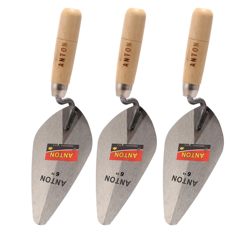 6/7 Inch Construction Tools Putty Knife Brick Trowel Laying Carbon Steel Blade Pointing Plaster Tool Carbon Steel Trowel  Tools