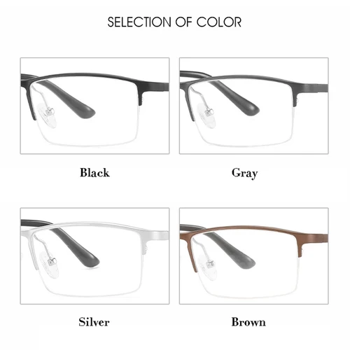 Imagen 2 del producto Gafas de aleación para hombre y mujer, anteojos de media montura con montura, gafas graduadas ópticas, con receta, novedad