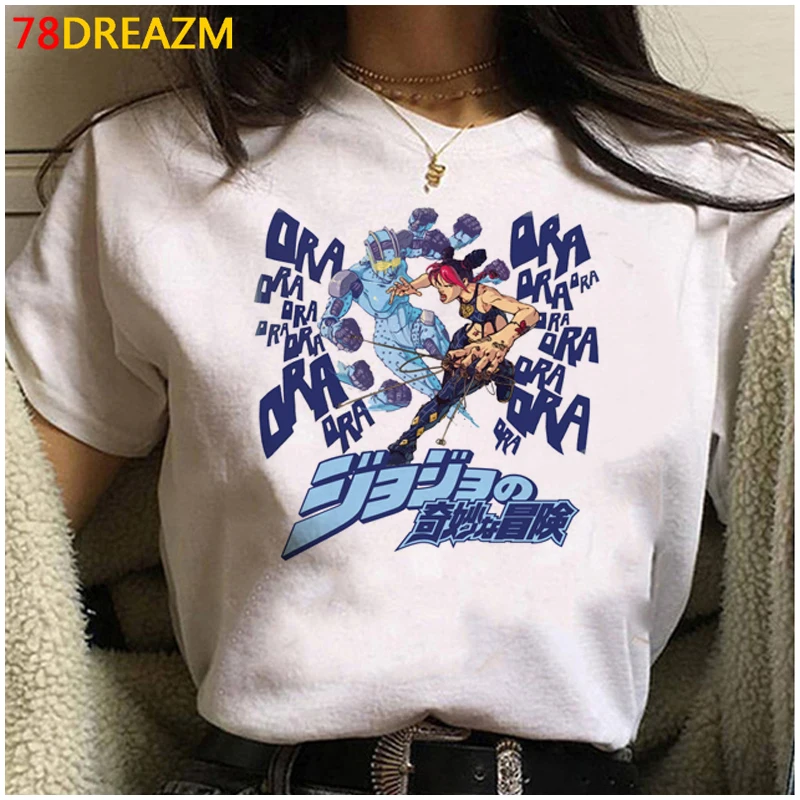 Jojo Bizarre Adventure t shirt male japanese couple clothes casual graphic tees  top tees harajuku kawaii