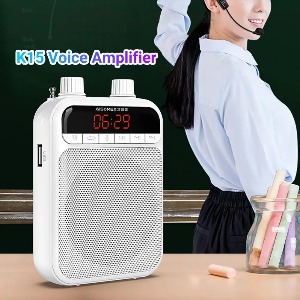 

K15 Voice Amplifier Voice Booster Sensitive Automatic Pairing Bluetooth-compatible 5.0 UHF Lossless Voice Megaphone for Teachers