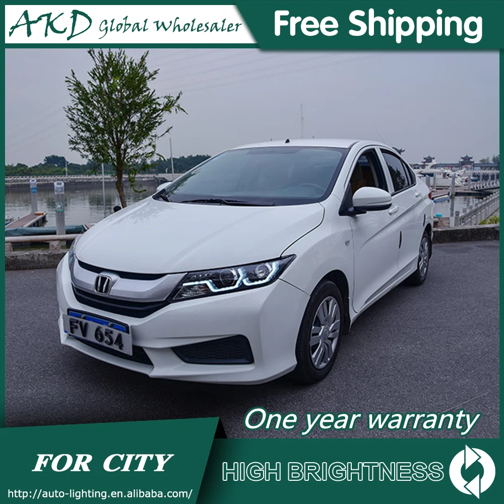 Headlights For Honda CITY 2014-2019 DRL Day Run Light Head Lamp LED Bi Xenon Bulb Fog Lights City Car Accessory