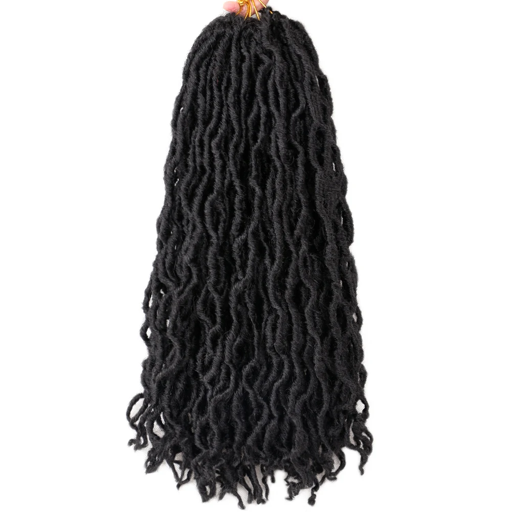 Gypsy Locs Synthetische Goddess Faux Locs Häkelhaar Weiche Zöpfe Dreadlocks Lockige Twist-Flechthaare für Frauen Schwarz 15 Stränge – Detail 13
