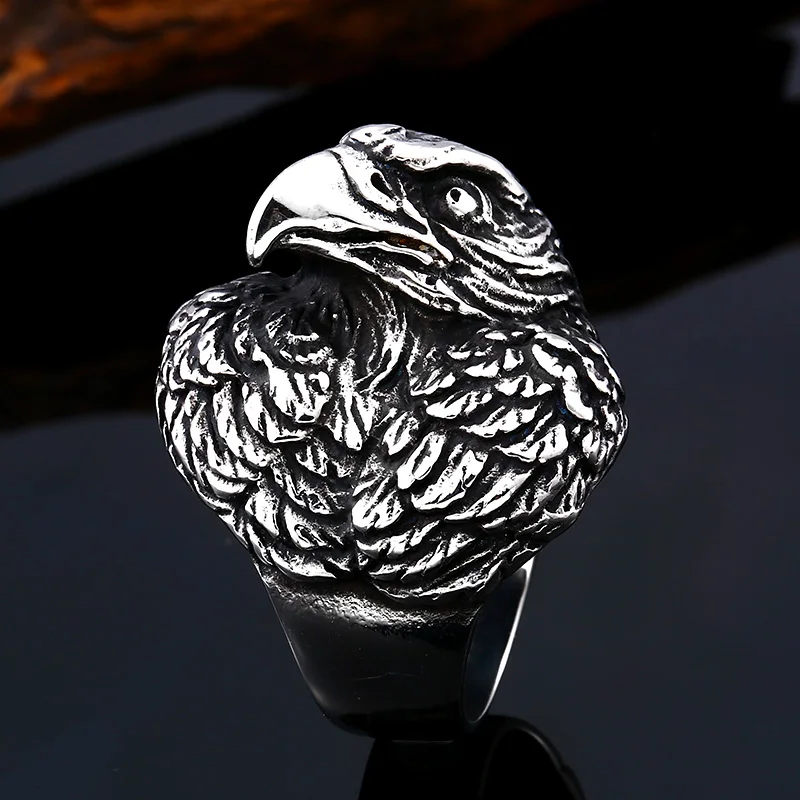 Beier 316L stainless steel Domineering Air Overlord Eagle Men's Ring Punk Animal High Quality Jewelry LLBR8-694R