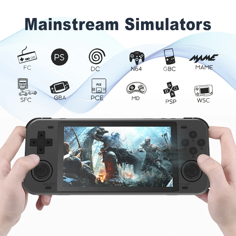 Powkiddy RGB10 Max 5.0Inch Retro Open Source System Handheld Game Players RK3326  IPS Screen 3D Rocker Consoles for Adults Kids