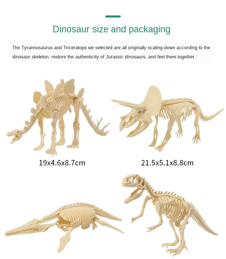 Brinquedos diy educativos, simulação de dinossauro, fóssolos arqueológicos, tiranossauro, modelo de esqueleto para meninos, crianças