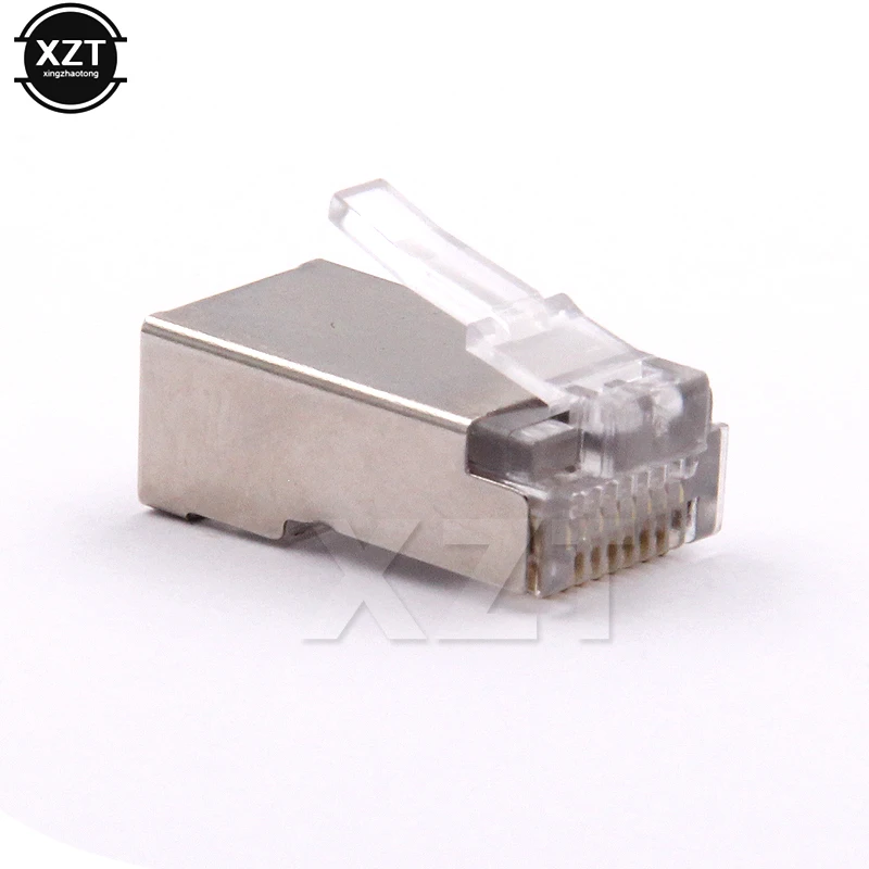 

10pcs High Quality RJ45 Connector cat6 Shielded Network Connectors 8p8c Terminals For Stp Ethernet Cable Switches Modem