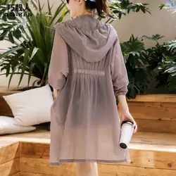Plus Size Hooded Sun Protection Clothing Summer Clothes 2026 New Trendy Womens Korean Sunscreen Women Jacket UV Thin Coat Girl
