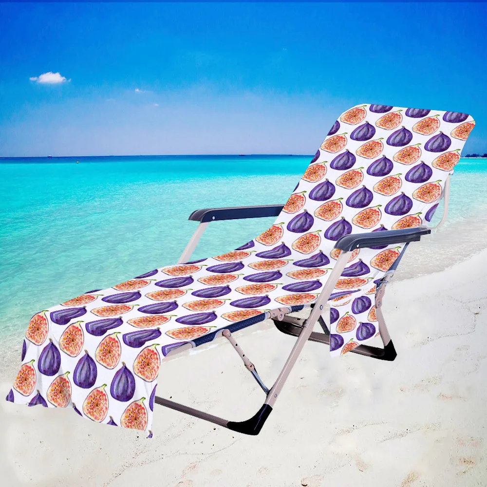 Fruit Printing Series Microfiber Beach Chair Cover Beach Pool Lounge Chair Absorbent Quick-drying Towel Beach Towel