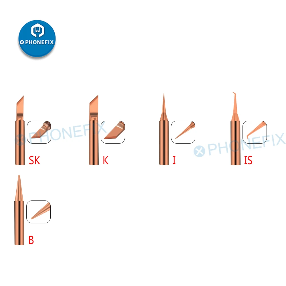 Soldering Iron Tip 900M-T-I T-K T-B T-3C T-2.4D Pure Copper Welding Head for Hakko 936 Saike 909D 852D+ 952D Soldering Station