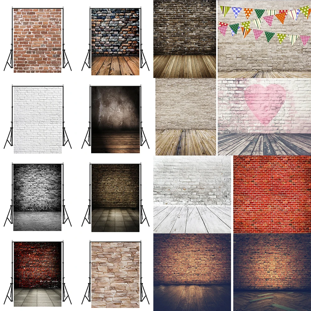 Vintage Brick Wall Photo Backdrop Newborn Baby Girls Adults Portrait Photography Background Wallpaper Photo Studio Props