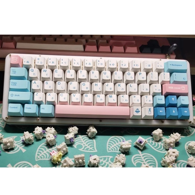 Milk Keycaps Milk Cover Keycap PBT Dye Sublimation Key Cap Cherry Profile 141 Keys Compatible With 87/104/108/84/64/98/96