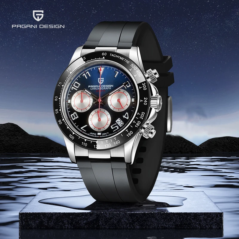 PAGANI DESIGN-Reloj analógico de acero inoxidable para Hombre, accesorio de pulsera de cuarzo resistente al agua 2023 M con cronógrafo, complemento