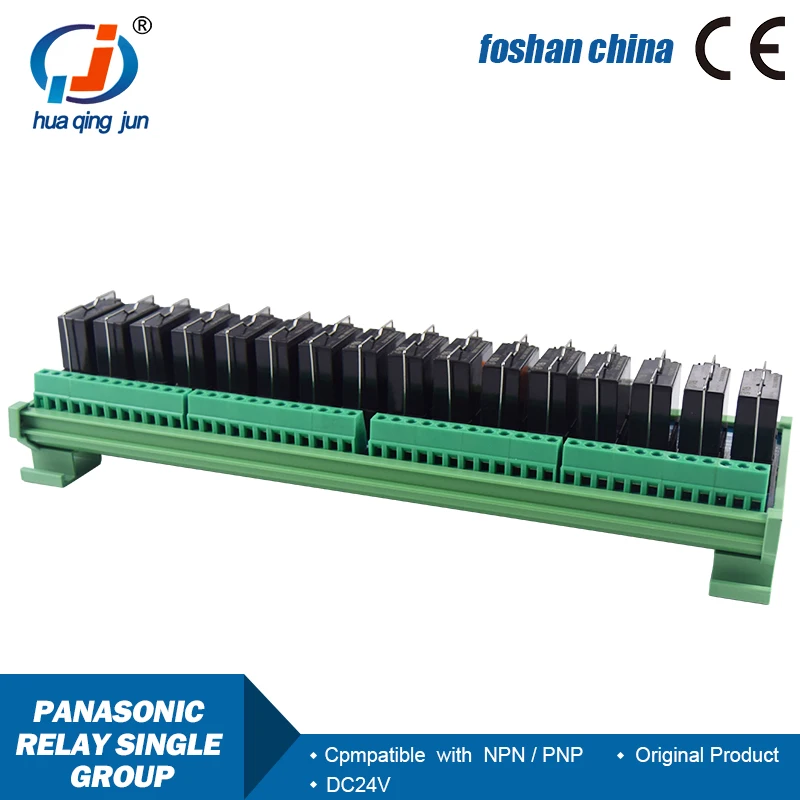 16-Channel 1NO 1NC 5 Pins 12VDC 24VDC Electromagnetic Relays Hongfa Relay Module for Industrial Automation Control