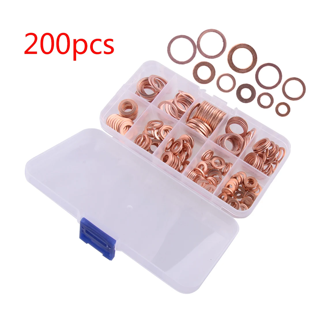 Universal Accessories Car Copper Crush Washer Engine Oil Drain Seal Ring Gasket Set Brake Line Sump Plug Kit 9 Sizes Assortment