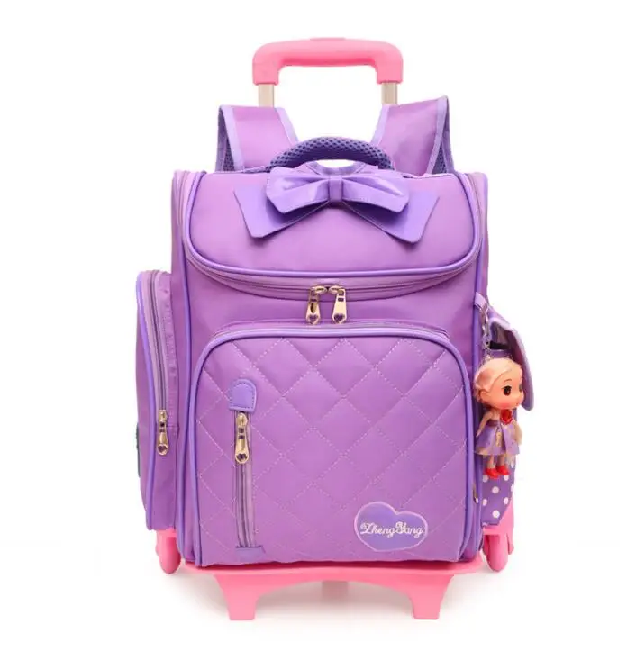 

school wheeled backpack for girls bag on wheels School Rolling backpack student children school Trolley Rucksacks Bag for kids