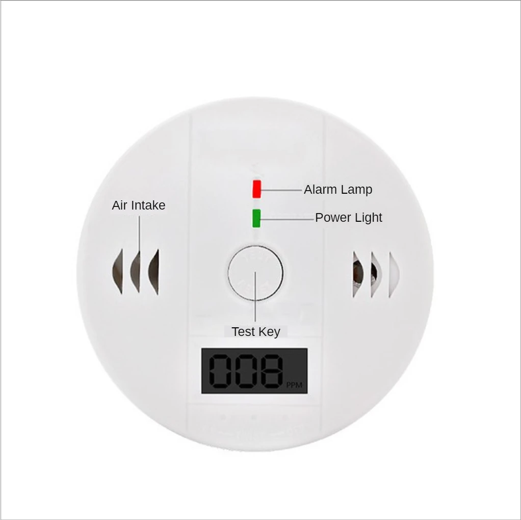 Detection alarm LCD CO Sensor Work Alone Built In 85dB Siren Sound Warning Alarm Detector