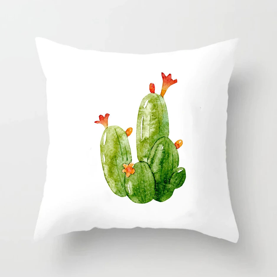 Cactus Print Cushion Case Don't Touch Me Cushion Soft Nordic Home Bedroom Pillow Cases Green Plant Pillow Cover Home Decoration