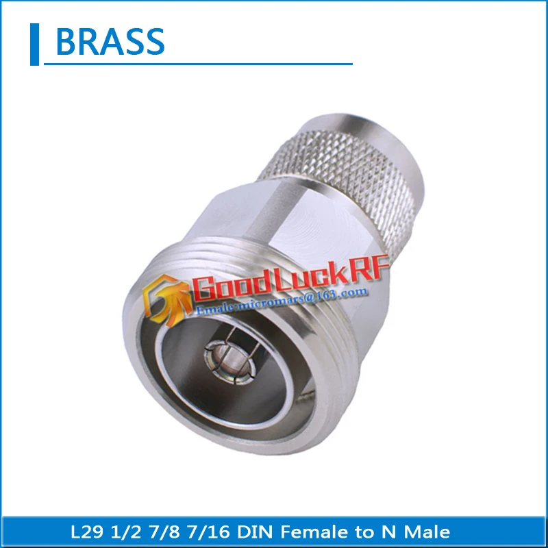 High-quality L29 1/2 7/8 7/16 DIN Female To N Male Plug Cable Connector Socket Jack Straight Brass Coaxial RF Connector Adapters