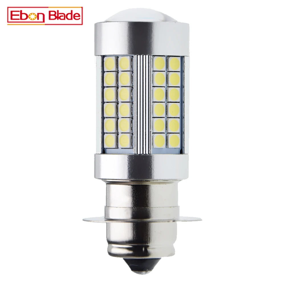 1Pcs P15S P15S-25-1 1151 Motorcycle LED Headlight 66SMD Scooter Moped Bulb 6V 12V White Light ATV UTV Motorbike Head Lamp 6000K