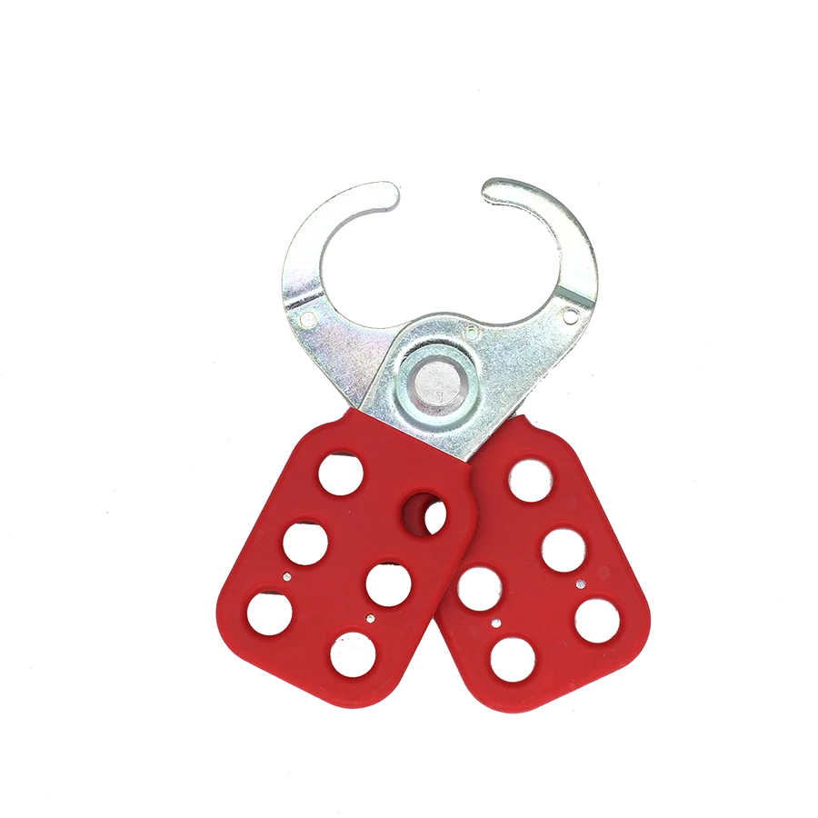 Steel 25mm Safety Hasp Lockout 6 Holes Red Vinyl Coated Lockout Hasp