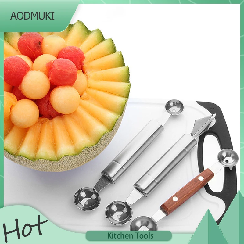 

Stainless Steel Quickly Cut Watermelon Artifact Slicer Fruit Knife Windmill Cutter Ice Cream Dig Ball Gadget Sets Kitchen Tools