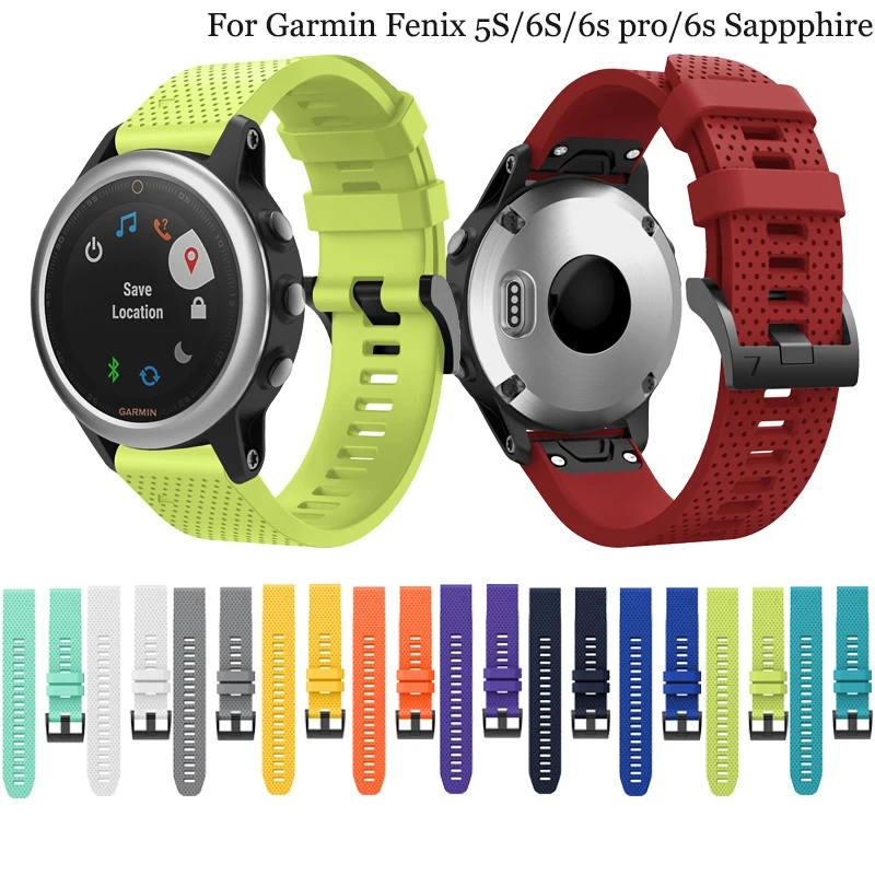 20 millimetri di sostituzione del cinturino di vigilanza della cinghia del silicone con regolazione rapida per Garmin Fenix 5s 5s plus /6s 6spro /Fenix6s Sappphire fascia