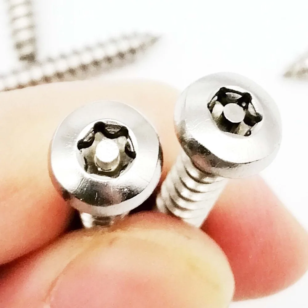 HZYUEGOU 20X M2.9 M3.5 M3.9 M4.2 M4.8 304 Edelstahl Sechsrund-Torx-Schraube mit Sicherheitsstift Selbstschneidende Holzschraube – Detail 5