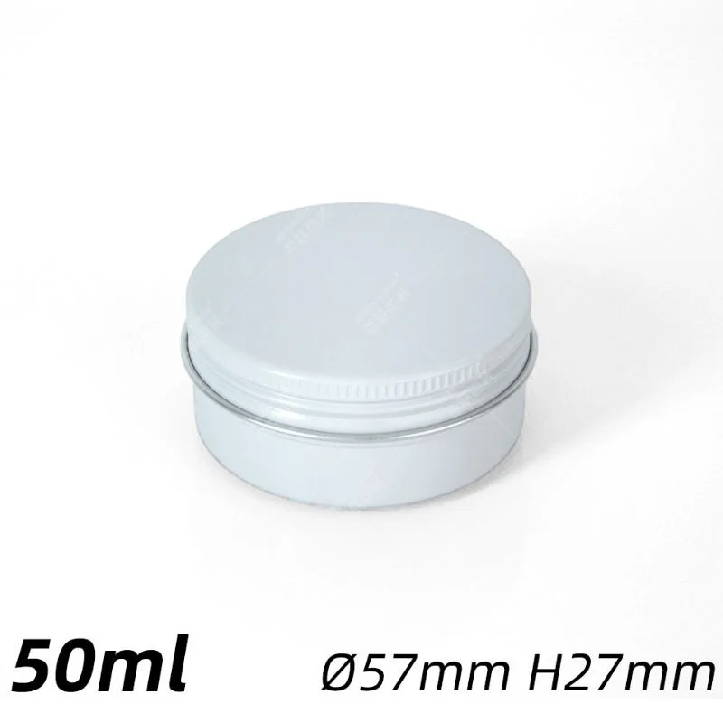 20pcs/lot White empty round aluminum jar box metal tin cans cosmetic cream, tea Aluminum storage box 15ml 20ml 50ml 100ml 150ml