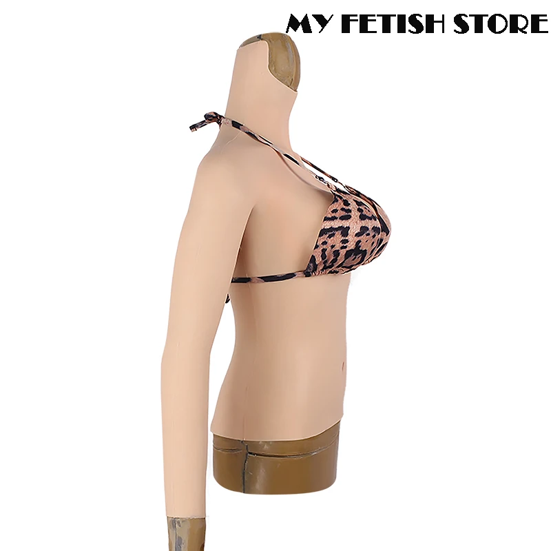 5 GLong Sleeves Cross dressing Realistic Soft Silicone E Cup Breast Form Suit Fake Boobs Suit For Transgender Shemale Drag Queen