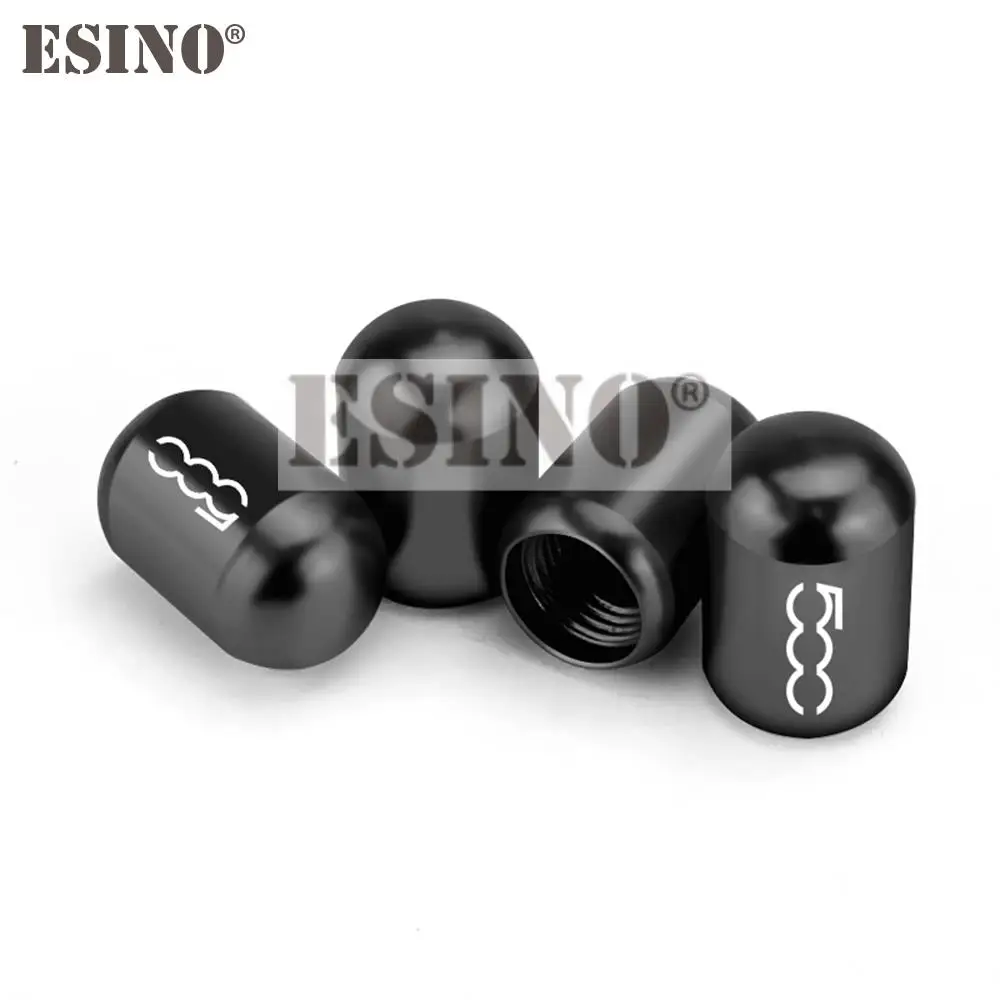 4 x Car Styling Aluminum Alloy Wheel Tire Valve Caps Wheel Tire Valves Tyre Stem Air Caps Airtight Covers for Fiat Abarth 500