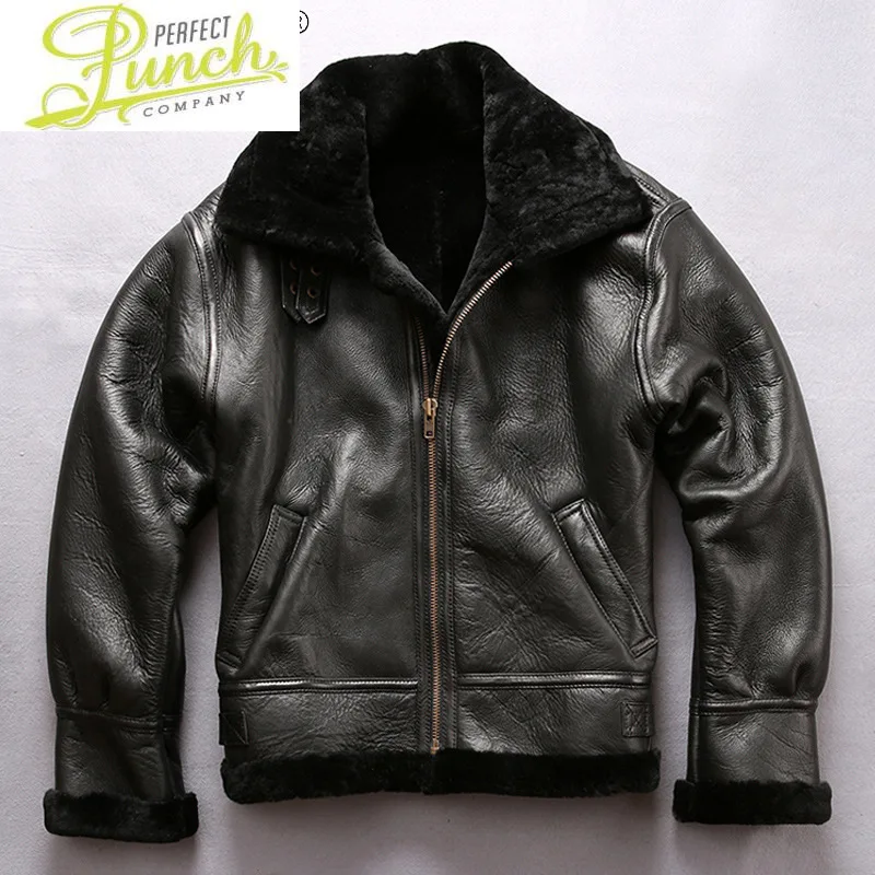 

Jacket Winter Men Clothing Motorcycle Clothes Real Wool Fur Coat Male Genuine Sheepskin Leather Jackets Veste LXR206