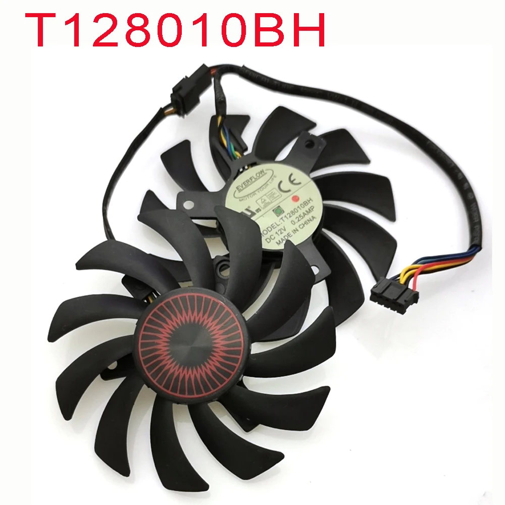 2pcs/lot T128010BH T128010SH DC 12V 0.25A 75mm VGA Fan For ASUS GeForce GTX1060 GTX1060-03G-SI Graphics Card Fan 5Pin