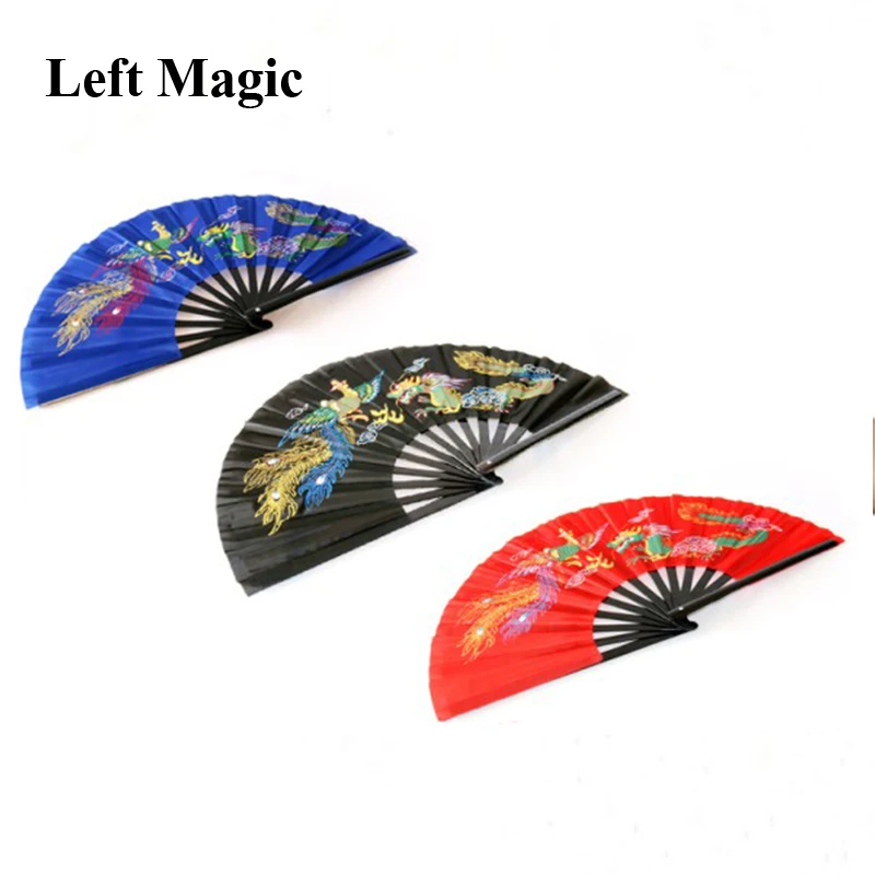 Professional Magic Bamboo Fan (Red/Blue/Black Color Available) Magic Tricks Magician Accessories Stage Gimmick Props Comedy