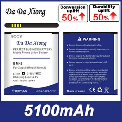 DaDaXiong 5100mAh BM45 BM-45 BM 45 Battery For Xiaomi Xiao Mi XiaoMiNote2 Redmi Note 2 Red Rice Prime Hongmi Note2 Replacement B