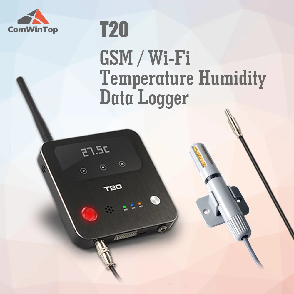 T20 bezprzewodowy Gsm 3g 4g Wifi regulator wilgotności temperatury rejestrator danych