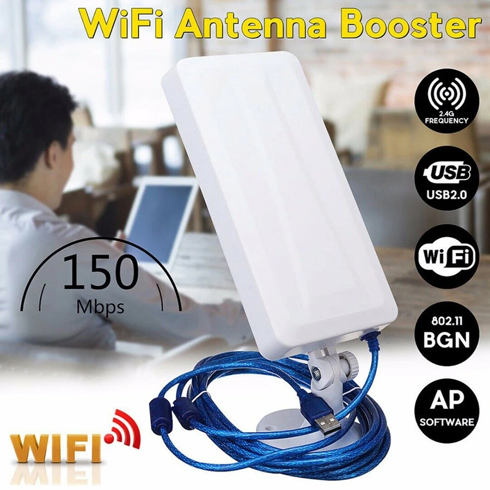 

High Power Wireless USB Wifi Adapter RT3070L Soft AP 150Mbps 2.4G Wifi Receiver Long Range Outdoor Waterproof 14dBi Antenna