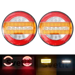 2Pcs Trailer Tail Light 12V 24V LED Truck Rear Flashlight Tractor Pilots Caravan Backlights Rear Headlight Dynamic Turn Signal