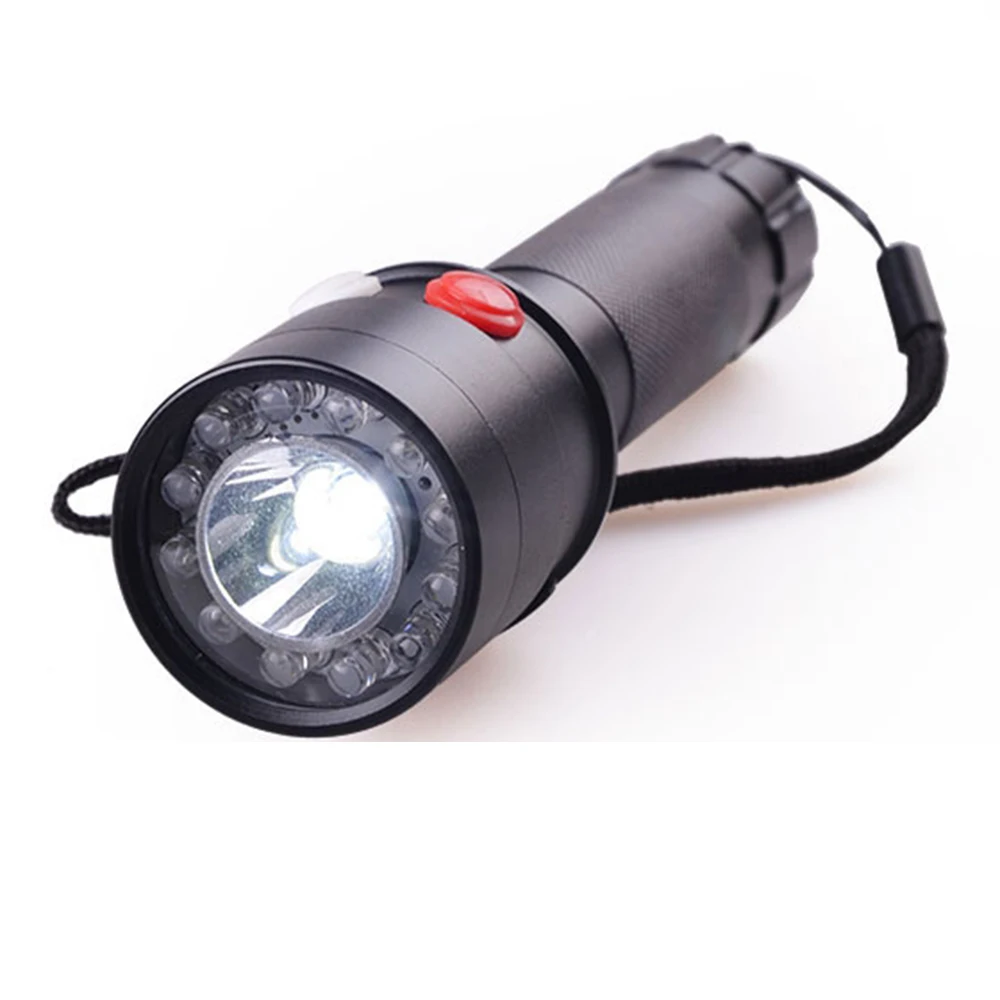 Topcom Rechargeable 3-Mode LED Flashlight Railway Signal LED Light 5W White Red Green Light Lantern Torch For Hiking Hunting