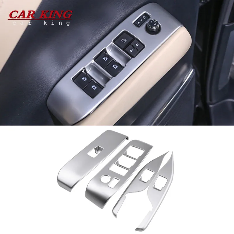 

ABS Chrome Car styling Door Window glass Lift Control Switch Panel Cover Trim For Toyota Alphard 2016 2017 2018 2019 Accessories