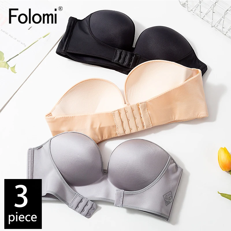 

Folomi Push Up Strapless Bra Sexy Bras for Women Seamless Half Cup Brassiere Femme Invisible Wedding Lingerie