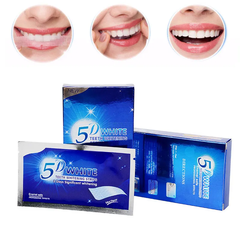 5D Gel Teeth Whitening Strips White Tooth Dental kit Oral Hygiene Care Strip for false Teeth Veneers Dentist  Whiten gel