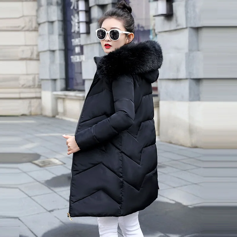 2024 Faux Fur Parkas Women Down Jacket Plus Size 7XL Women Parkas Thick Outerwear hooded Winter Coat Female Jacket Cotton padded