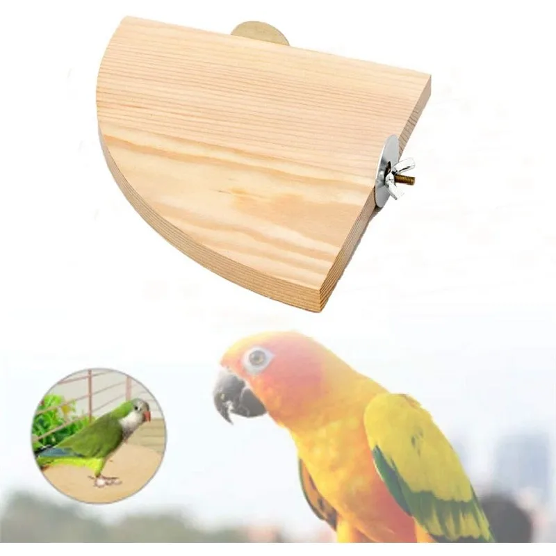 

Bird Parrot Accessories Cage Sector Stand Toy Perch Platform Wood Rack Playground Small Medium Anminals Parakeet Hamster Gerbil