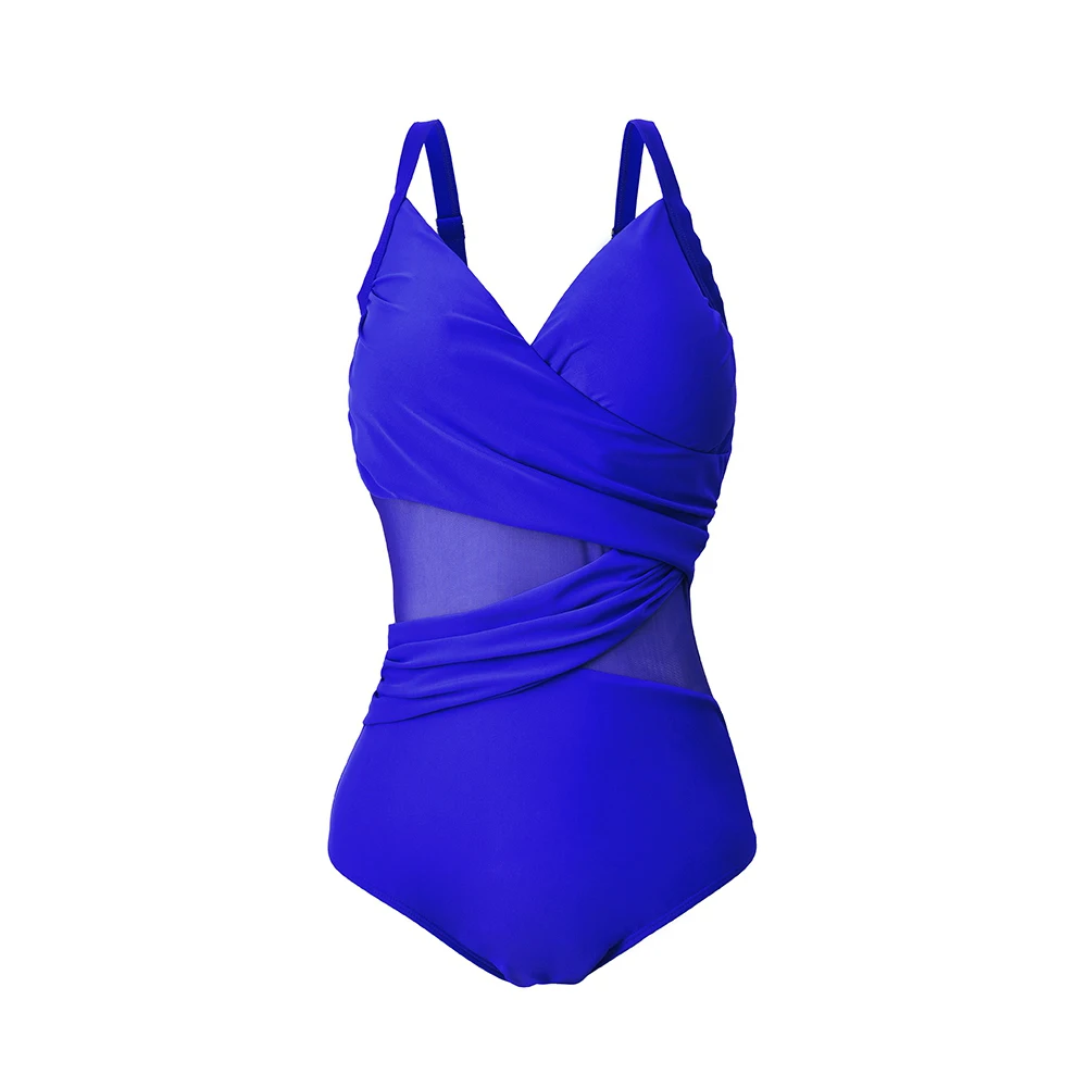 Plus Size Swimwear Women 2022 New Sexy Mesh One Piece Swimsuit Female Large Size Bathing Suit Summer Beachwear Swimming Suit 4XL