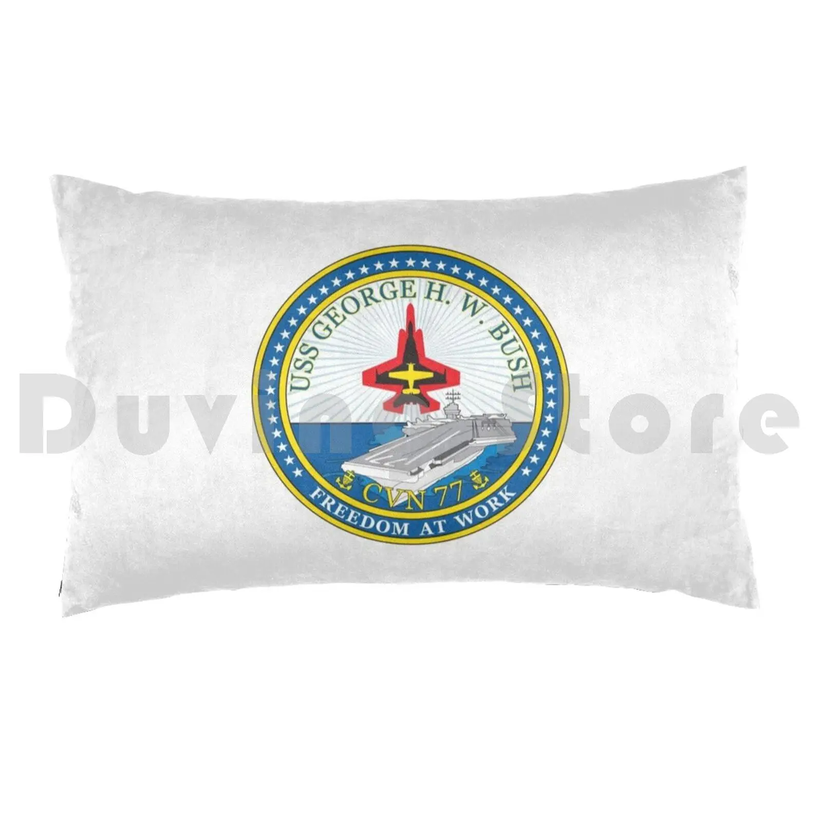 Uss George H.w. Bush Cvn-77 Pillow Case DIY 50*70 Uss George H W Bush Cvn 77 Cvn 77 Cvn77 Cvn 77 Veteran Carrier