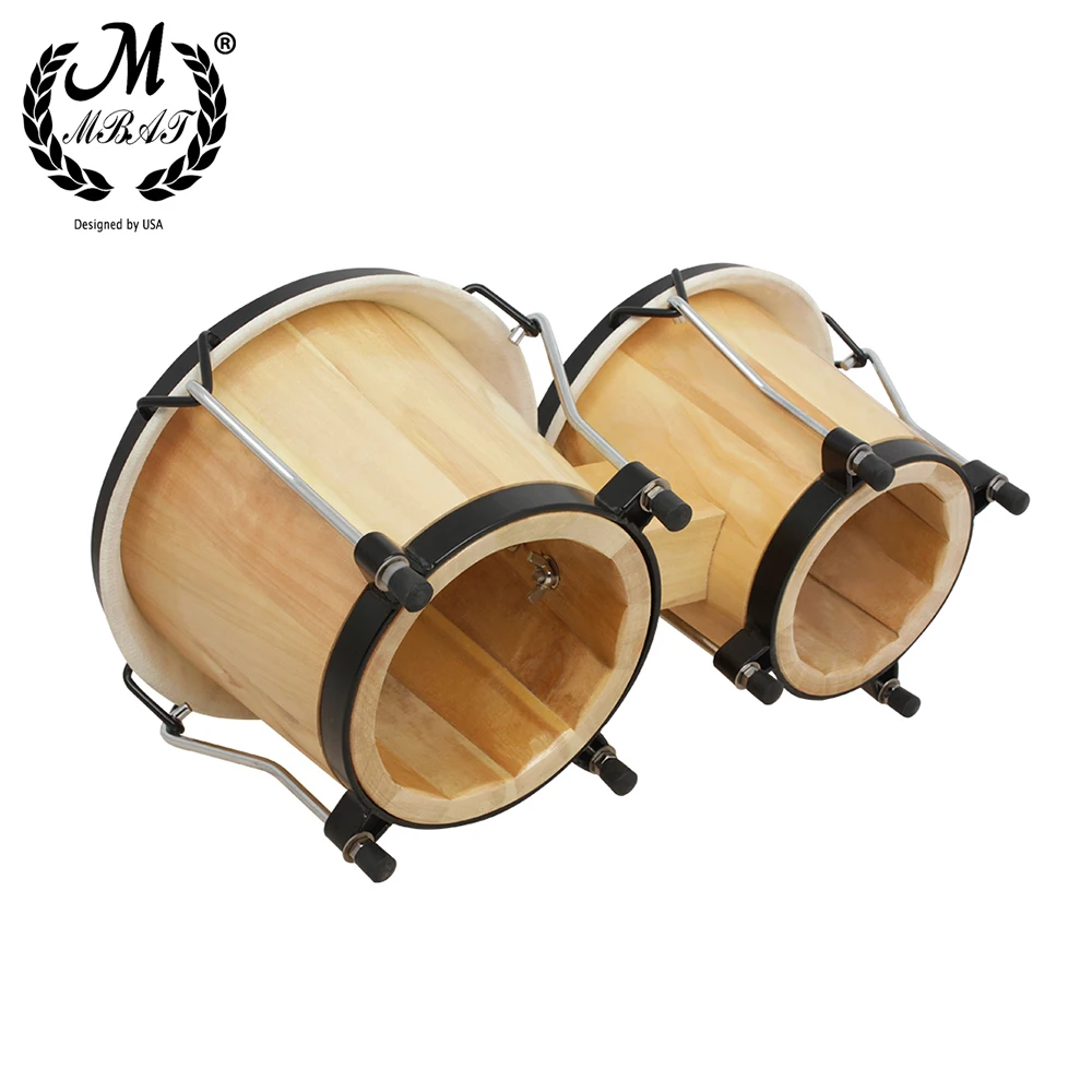 M MBAT Wooden Bongo Drum High quality Percussion Instrument 6 Inch African Tambourine With Wrench Music Accessories Rhythm Gift