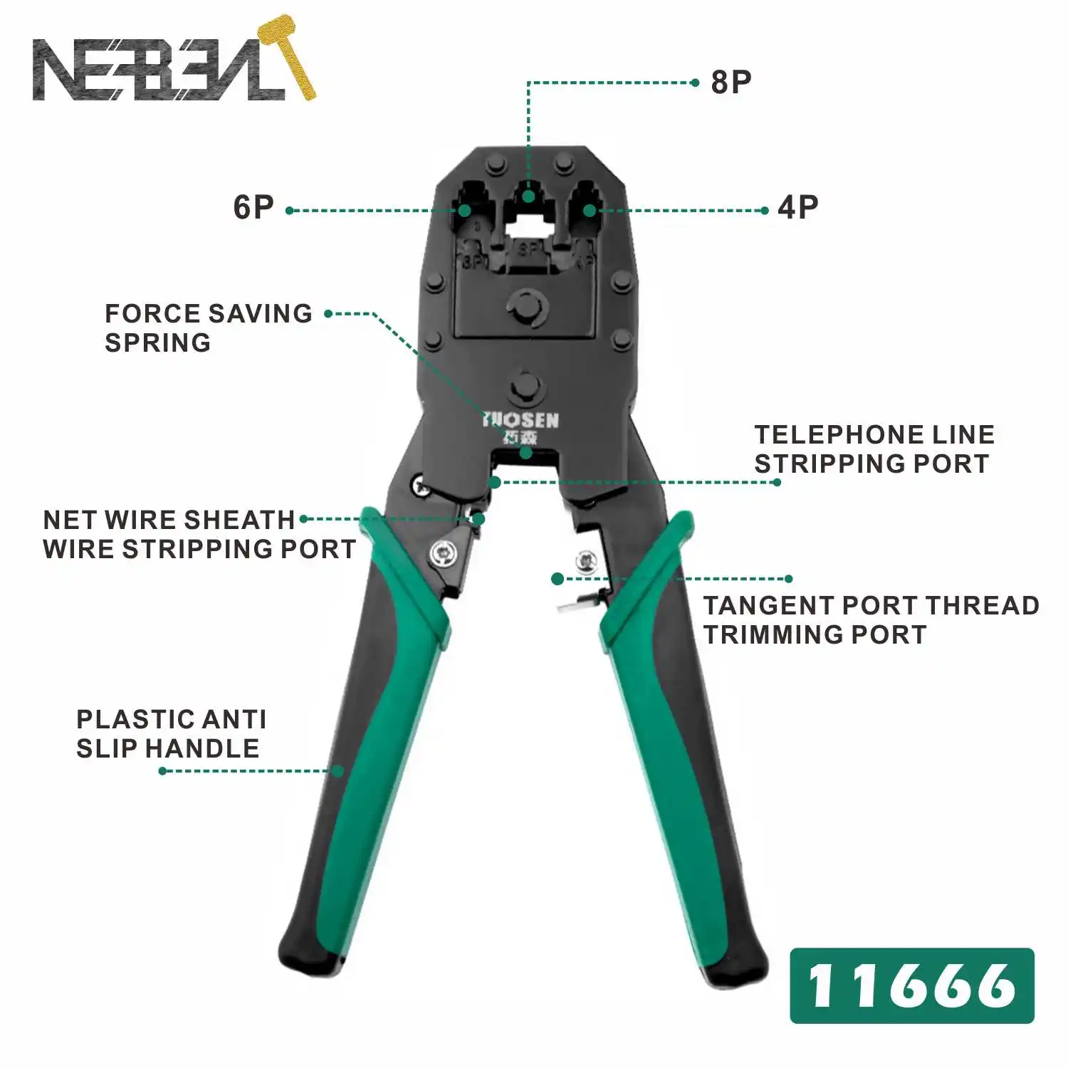 RJ45หลายฟังก์ชั่น Crimper มือเครือข่ายเครื่องมือคีม RJ12 Cat5 Cat6 Cat6 8P/6P/4P สาย Stripper กดแหนบ Clamp คลิป