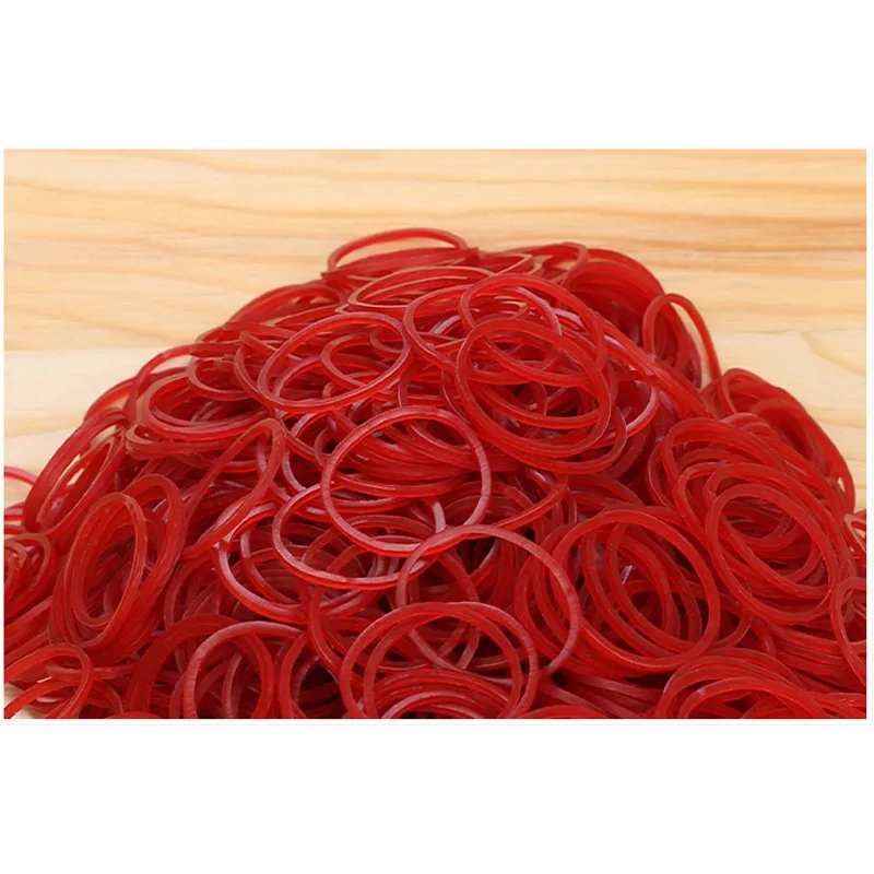 Kualitas Tinggi Warna Merah Karet Gelang Elastis Merenggang Kokoh Alami O Cincin Diameter 19-43Mm Tebal 1.4/1.5Mm